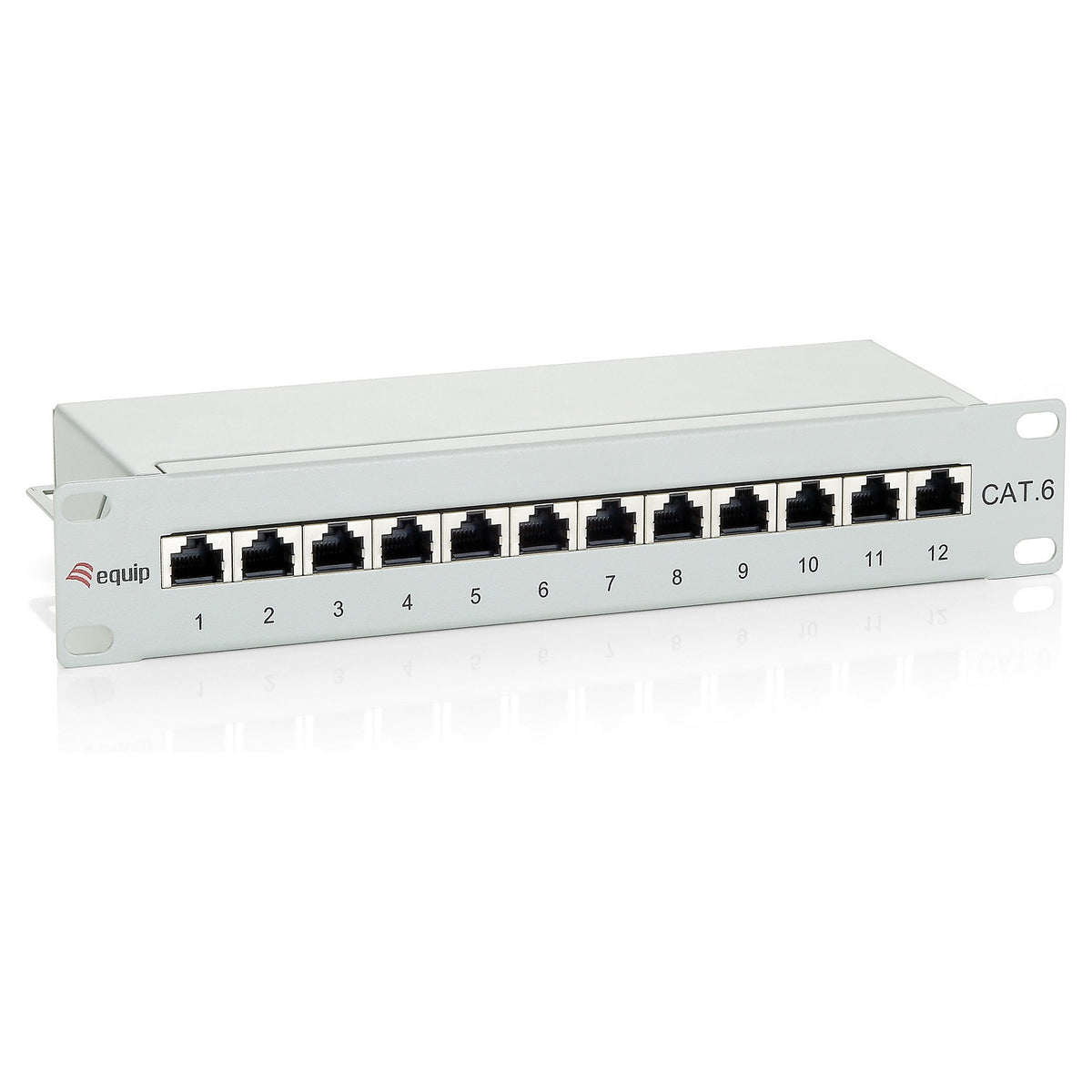 Equip Patchpanel 12x RJ45 Cat6 10" FTP 1HE ISO/IEC hellgrau