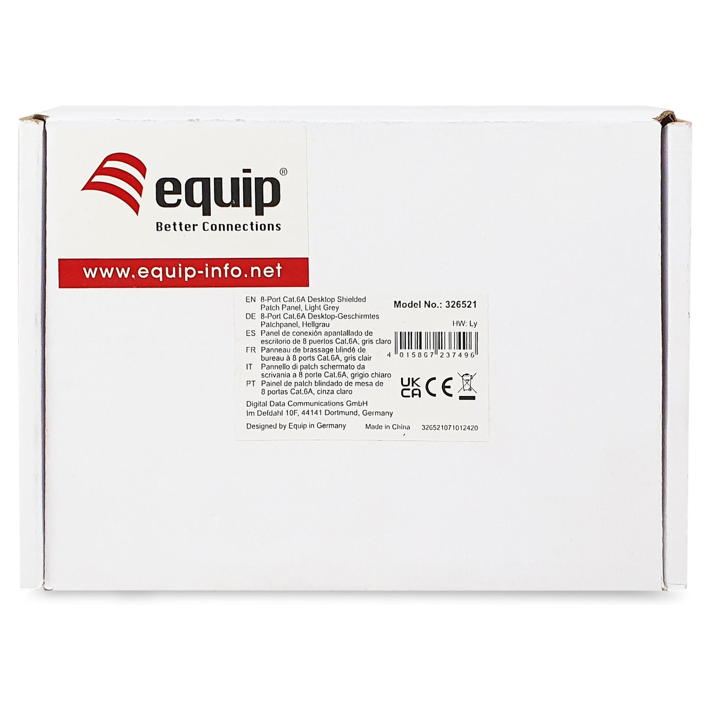 Equip Patchpanel 8x RJ45 Cat6A FTP 1HE Keystone Montage gr