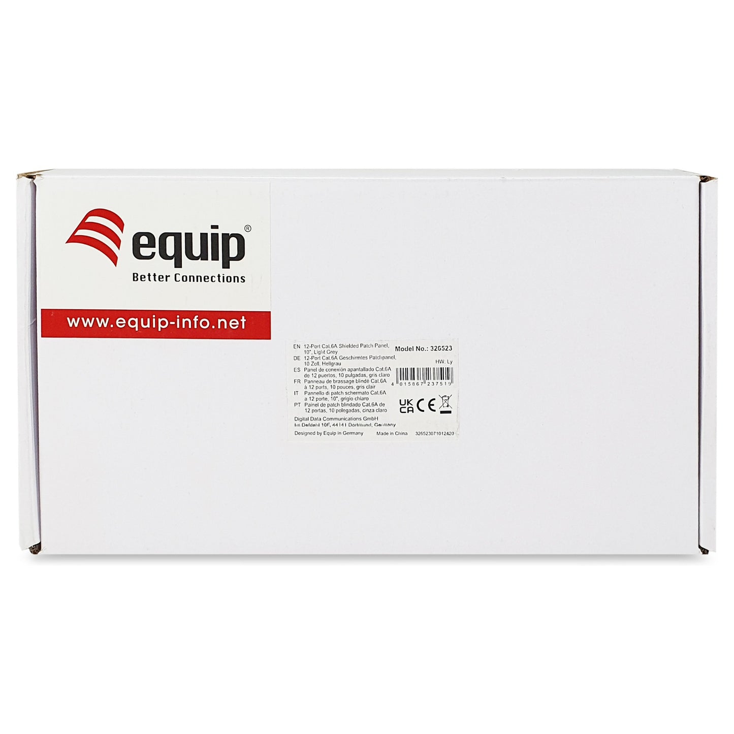 Equip Patchpanel 12x RJ45 Cat6A 10" FTP 1HE Premium hellgrau
