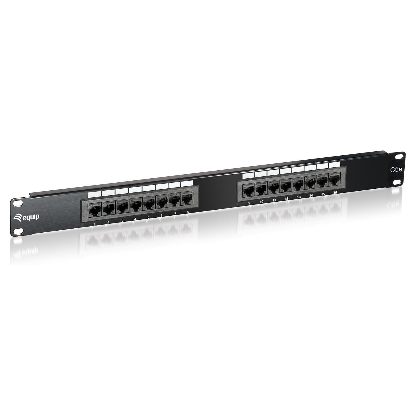 Equip Patchpanel 16x RJ45 Cat5e 19" UTP 1HE schwarz