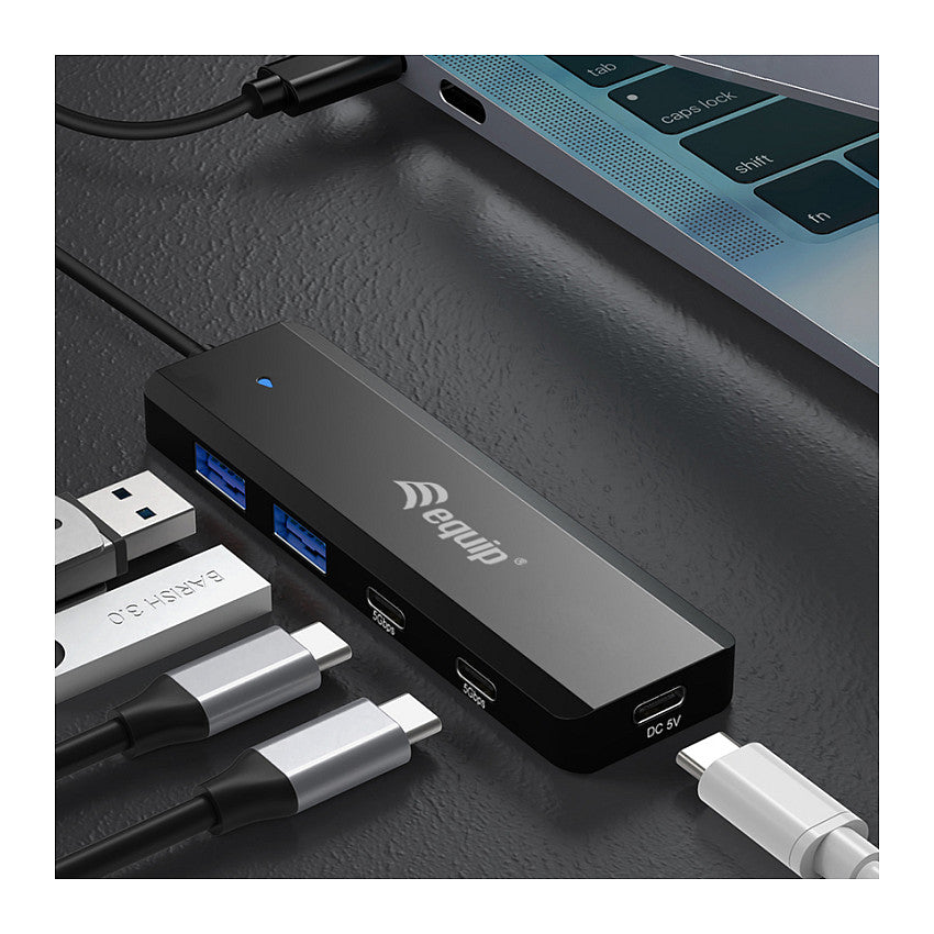 Equip USB-Hub 4-Port 3.2/C->2xUSB-C 2xUSB-A 5Gbps o.Netz.sw