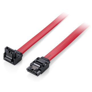 Equip Flachkabel SATA 6Gbps 0.50m m. Metallclip gewinkelt Polybeutel