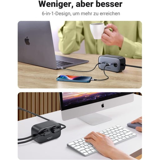 UGREEN DigiNest Cube Power Strip (3 AC outlets + 65W 2A2C)