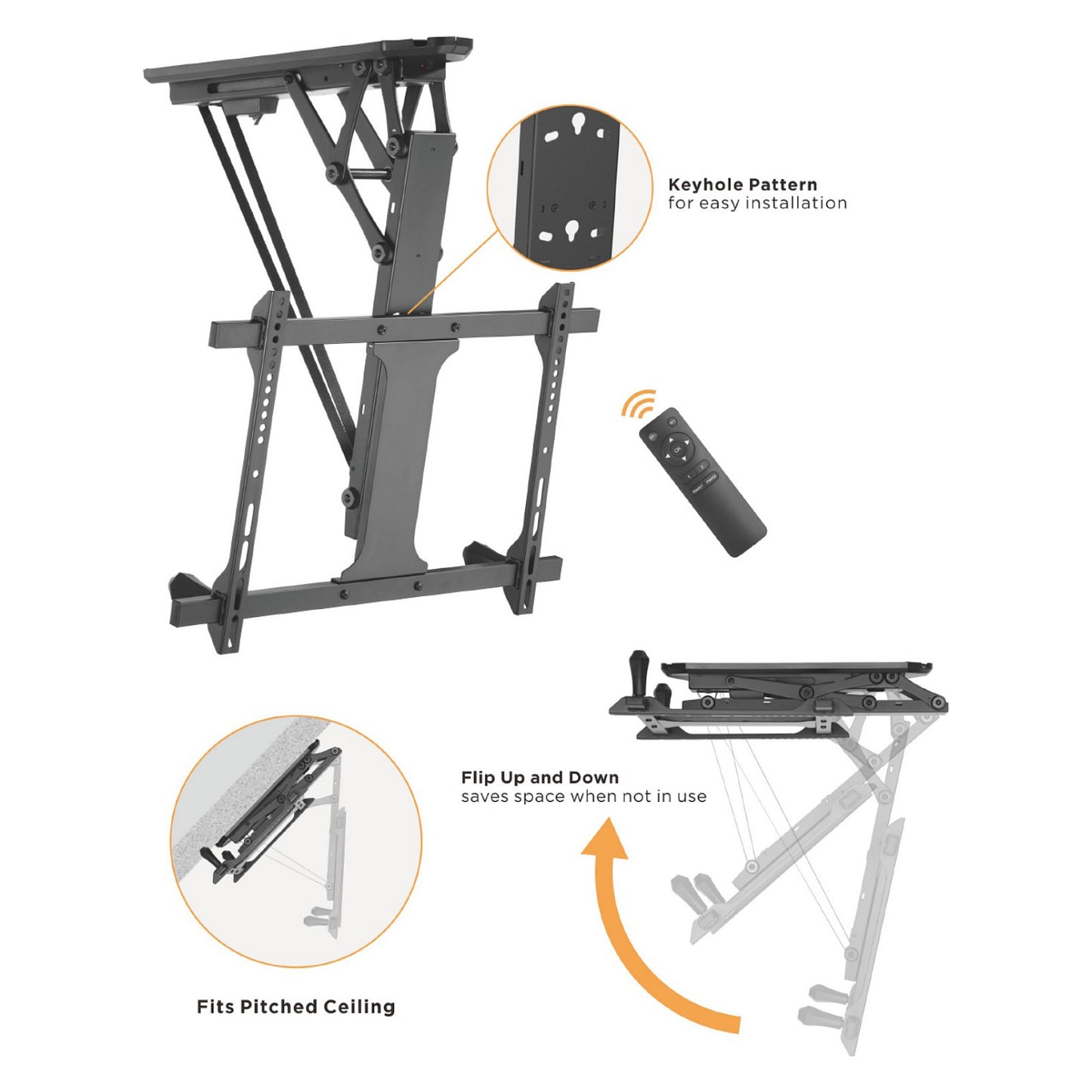 Equip Deckenhalterung 32"-70"/1TFT 35kg motorisiert sw lite Retail