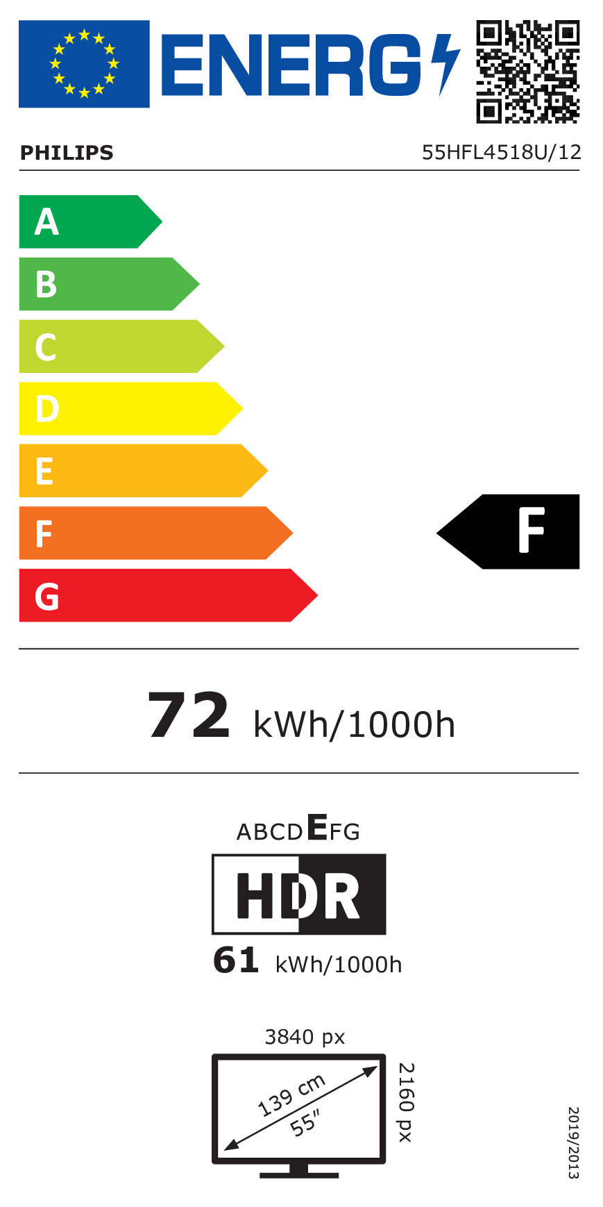 PHILIPS Hotel TV 55HFL4518U/12 139.0cm(55") Hospitality (Speditionsversand)