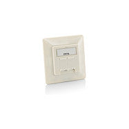 Equip Aufputz Frontplatte Cat6A 2x RJ45 RAL 9010 Reinweiß