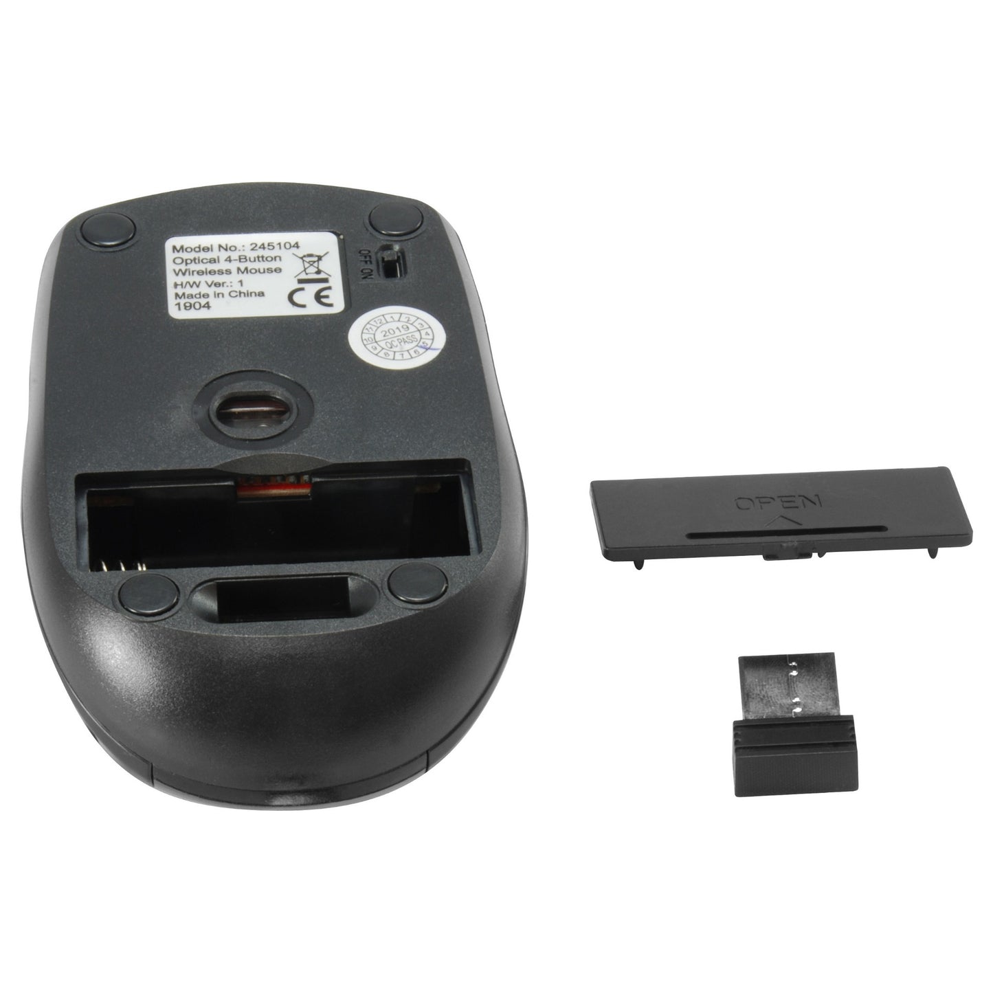 Equip Optische Maus kabellos USB Travel 4 Tasten R+L schwarz