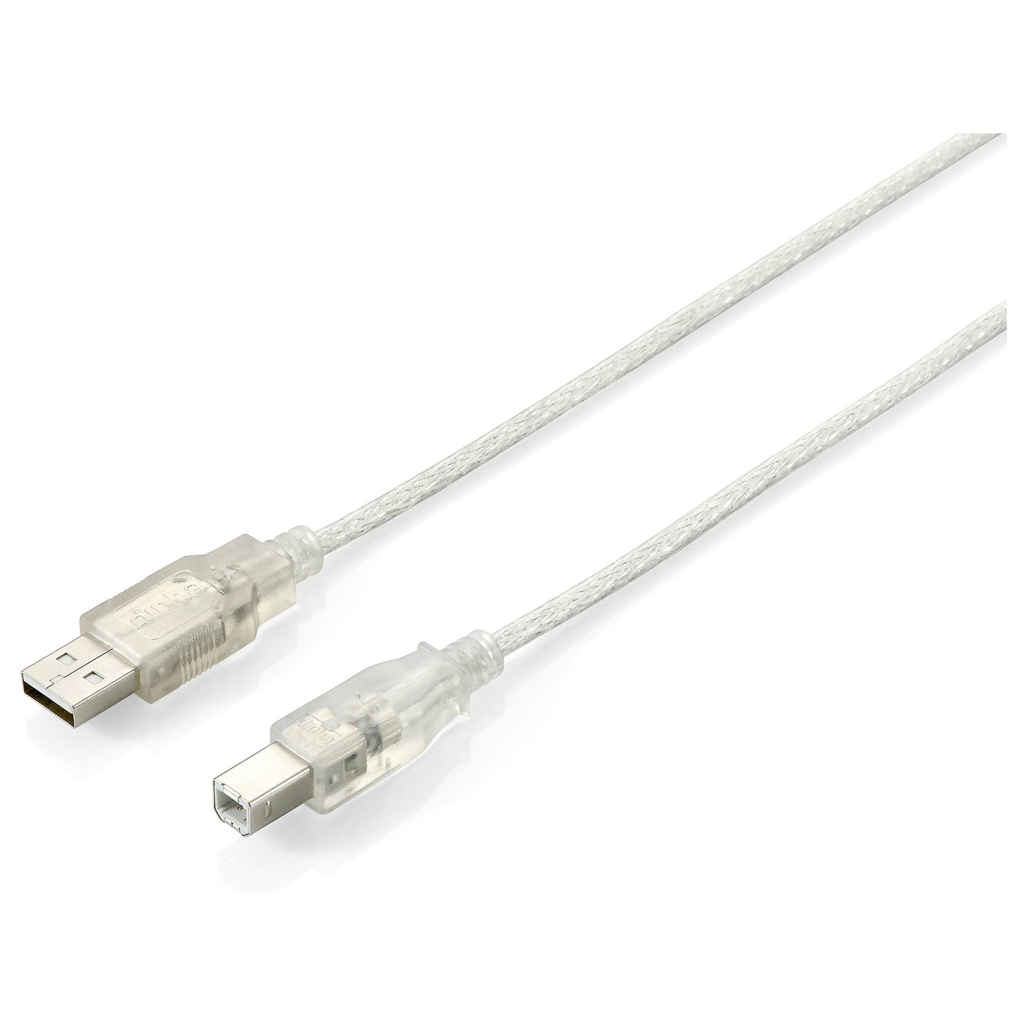 Equip USB Kabel 2.0 A-B St/St 3.00m transparent Polybeutel