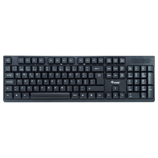 Equip Wireless Tastatur + Maus. Layout portugiesisch schwarz