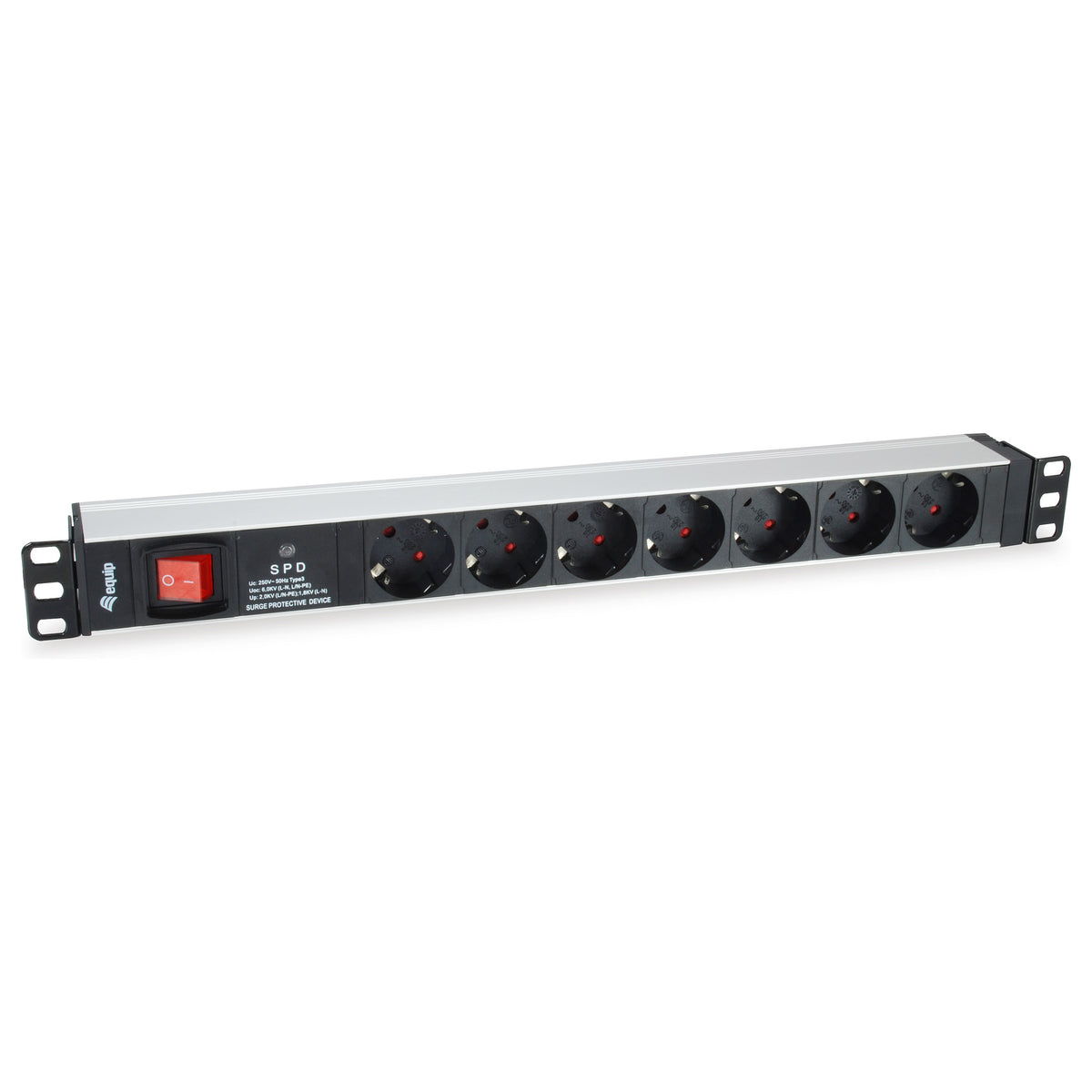 Equip Steckdosenleiste 19"(1HE)7fach mit Ü-Schutz + Schalt