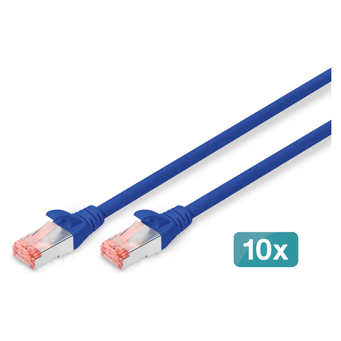 DIGITUS CAT 6 S/FTP Patchkabel, 10 Stück, 5m, blau