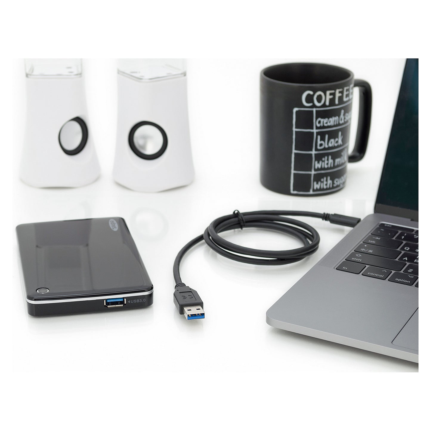 DIGITUS USB 2.0 Anschlusskabel Typ C -A St/St 1.0m, sw