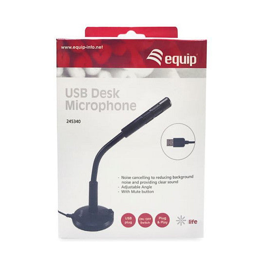 Equip Tischmikrofon+Einstellbarer Winkel mit USB Anschluss