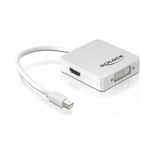 DELOCK Adapter mini Displayport 1.1 Stecker > Displayport / HDMI / DVI Buchse Passiv weiss