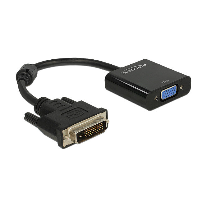 DELOCK Adapterkabel DVI 24+1 Stecker > VGA Buchse schwarz