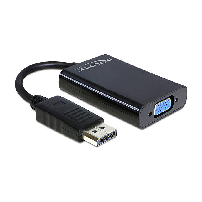 DELOCK Adapterkabel DisplayPort 1.1 Stecker > VGA Buchse + Audio 21cm schwarz