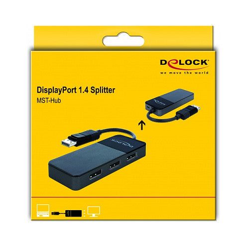 DisplayPort 1.4 Splitter 1 x DisplayPort zu 3 x DisplayPort MST