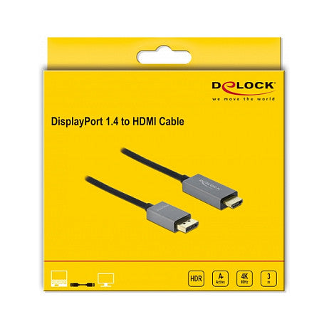 Aktives DisplayPort 1.4 zu HDMI Kabel 4K 60 Hz (HDR) 3 m