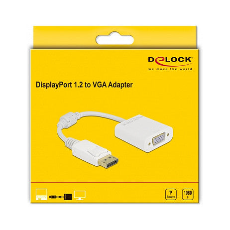 Adapter DisplayPort 1.2 Stecker zu VGA Buchse weiß