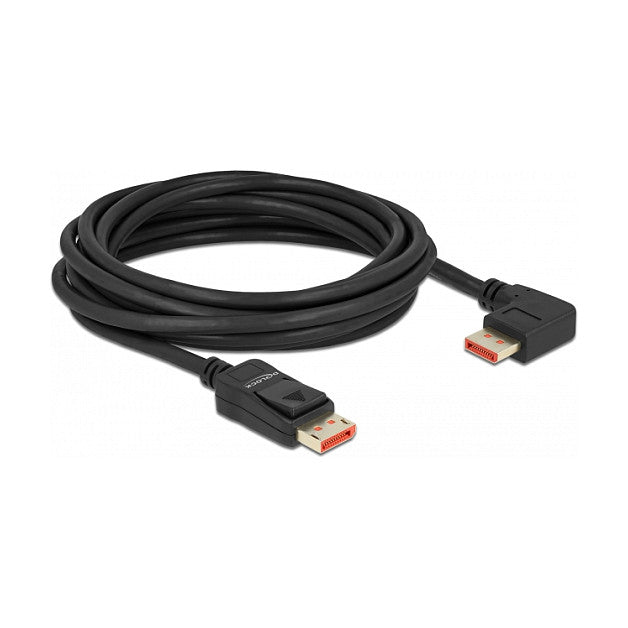 DisplayPort Kabel Stecker gerade zu Stecker 90° rechts gewinkelt 8K 60 Hz 5 m