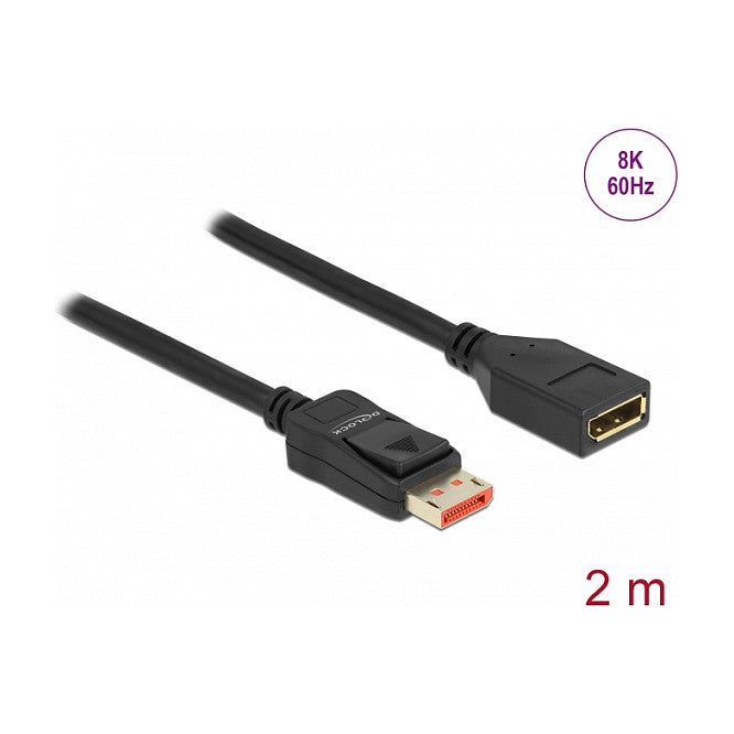 DELOCK DisplayPort Verlngerungskabel 8K 60 Hz 2 m