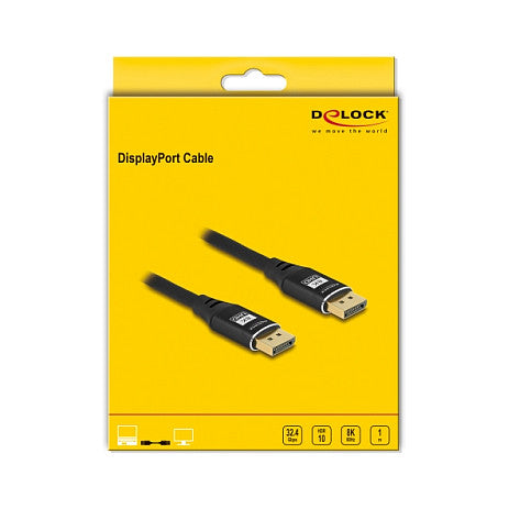 DELOCK DisplayPort Kabel 8K 60 Hz 1m schwarz Metall