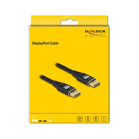 DisplayPort Kabel 8K 60 Hz 3 m schwarz Metall