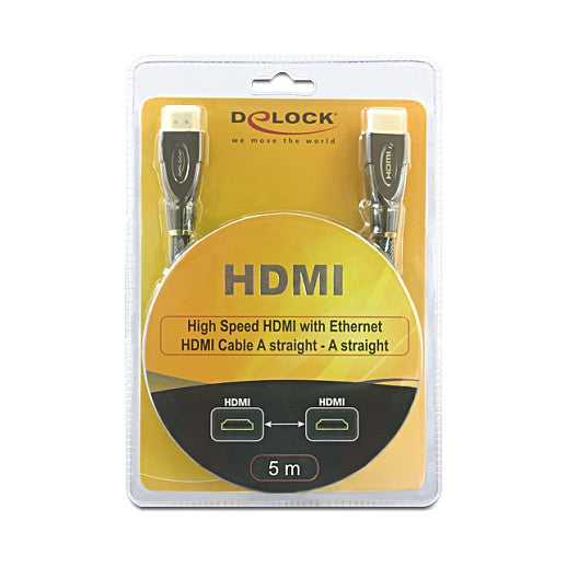 DELOCK Kabel HDMI A-A 1.4 ger/ger. Premium 5m