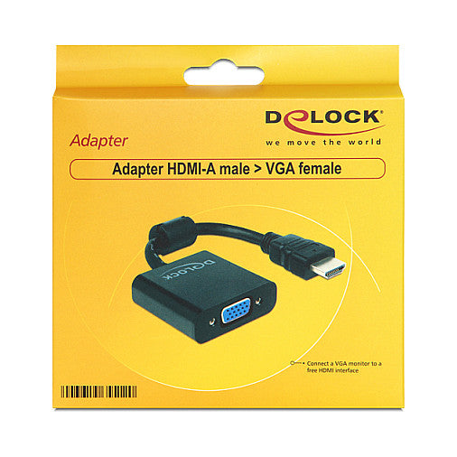 DELOCK Adapterkabel HDMI-A St > VGA Buchse schwarz