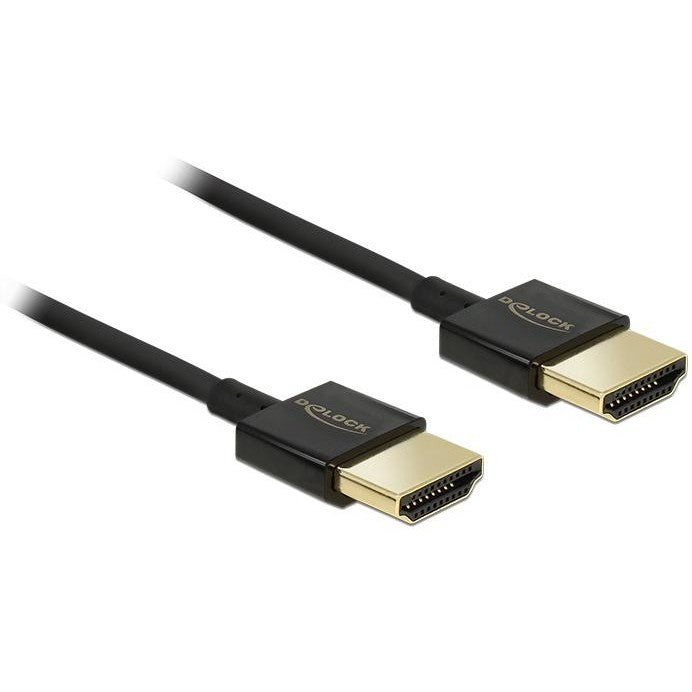DELOCK Kabel High Speed HDMI mit Ethernet - HDMI-A Stecker > HDMI-A Stecker 3D 4K 3 m Aktiv Slim Premium