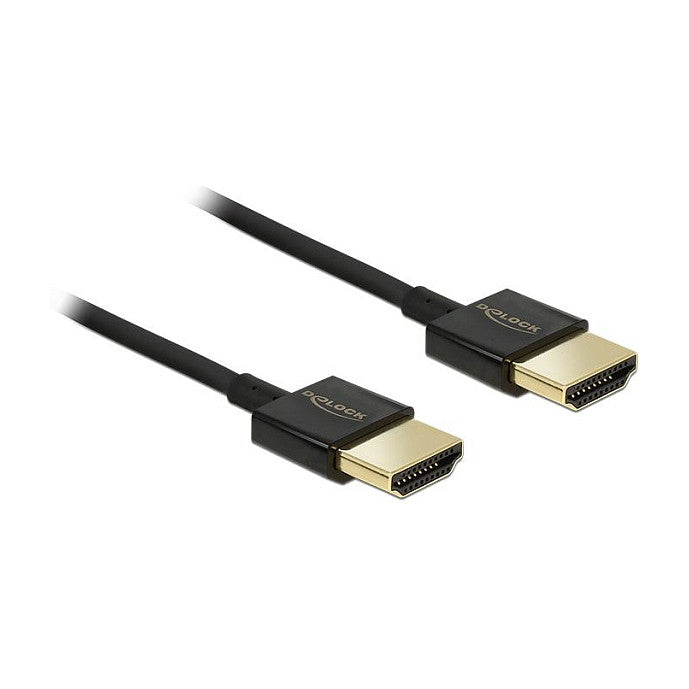 DELOCK Kabel High Speed HDMI mit Ethernet - HDMI-A Stecker > HDMI-A Stecker 3D 4K 3 m Aktiv Slim Premium