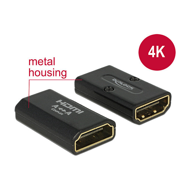 Adapter High Speed HDMI mit Ethernet – HDMI-A Buchse > HDMI-A Buchse 4K Gender Changer schwarz