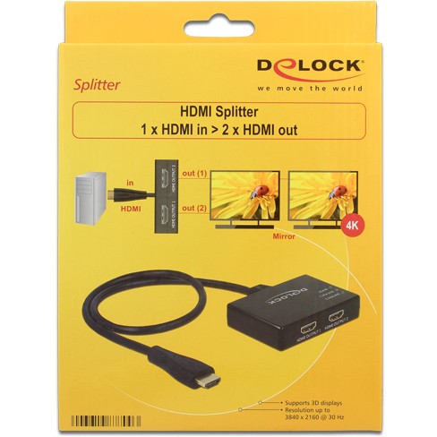 DELOCK HDMI Splitter 1 x HDMI in > 2 x HDMI out 4K