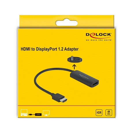 DELOCK Adapter HDMI-A Stecker zu DisplayPort Buchse 4K 60Hz