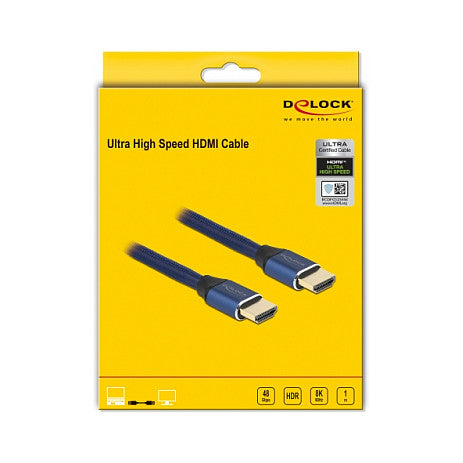 Ultra High Speed HDMI Kabel 48 Gbps 8K 60 Hz blau 1 m zertifiziert