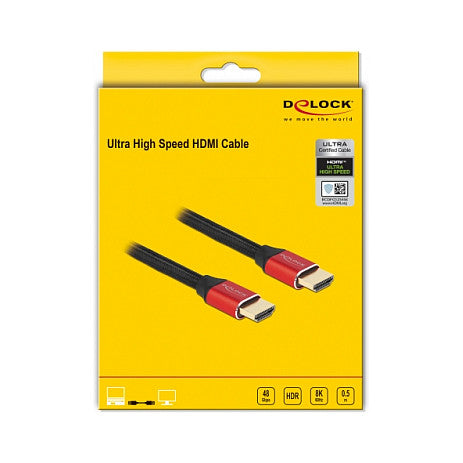 Ultra High Speed HDMI Kabel 48 Gbps 8K 60 Hz rot 0,5 m zertifiziert