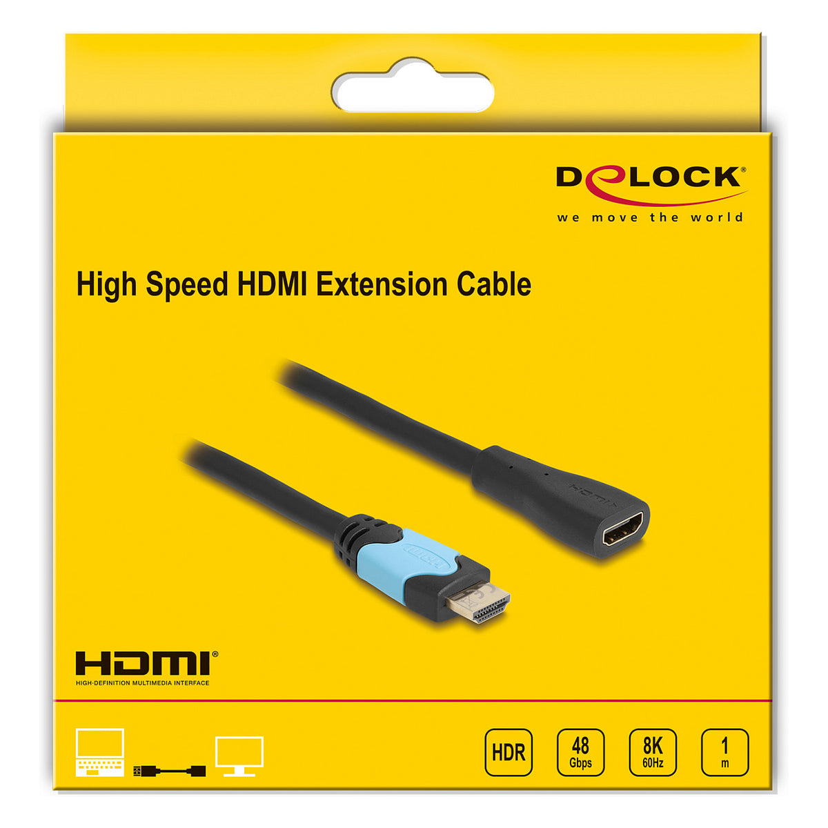 High Speed HDMI Verlängerungskabel 48 Gbps 8K 60 Hz 1 m