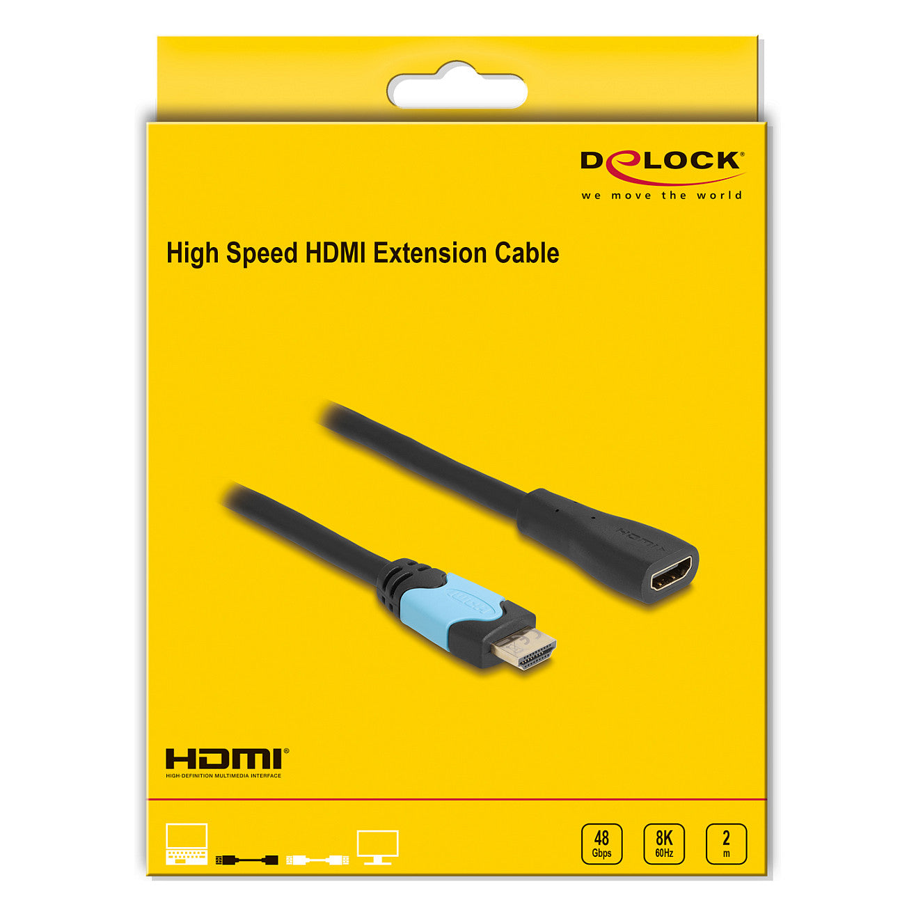 DELOCK High Speed HDMI Verlngerungskabel 48 Gbps 8K 60Hz 2m