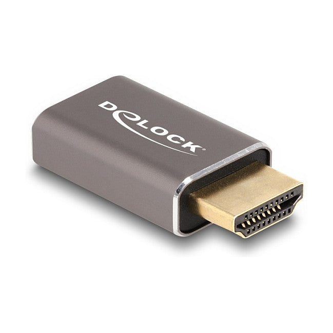 DELOCK HDMI Adapter Stecker zu Buchse 8K 60 Hz grau Metall