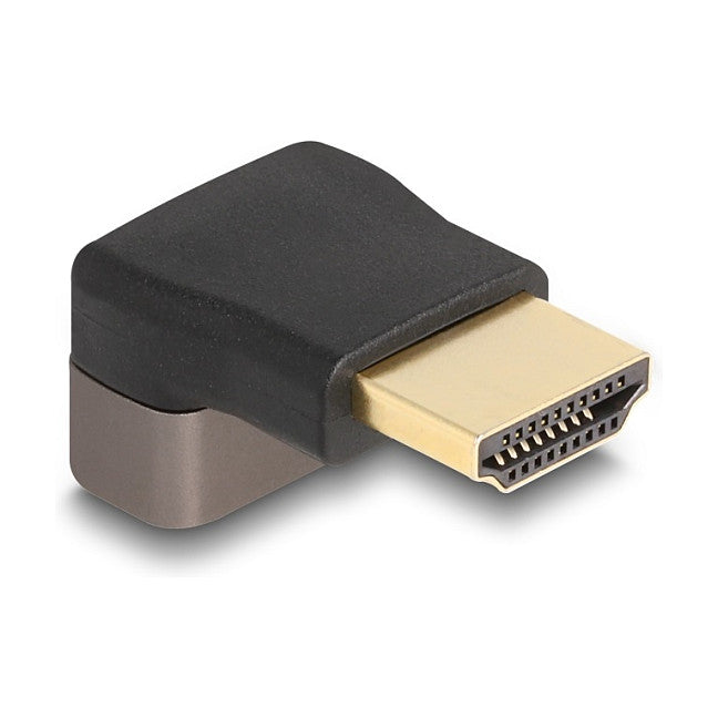HDMI Adapter Stecker zu Buchse 90° oben gewinkelt 8K 60 Hz grau Metall