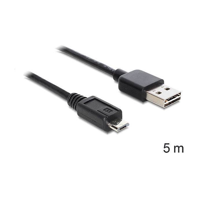 Kabel EASY-USB 2.0 Typ-A Stecker > USB 2.0 Typ Micro-B Stecker 5 m schwarz