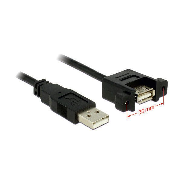 DELOCK Kabel USB 2.0 A Stecker > USB 2.0 A Buchse zum Einbau 1 m