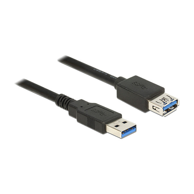 DELOCK USB Verl. USB3.0 A -> A St/Bu 2.00m schwarz
