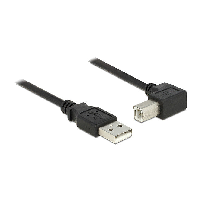 Kabel USB 2.0 Typ-A Stecker > USB 2.0 Typ-B Stecker gewinkelt 2 m schwarz