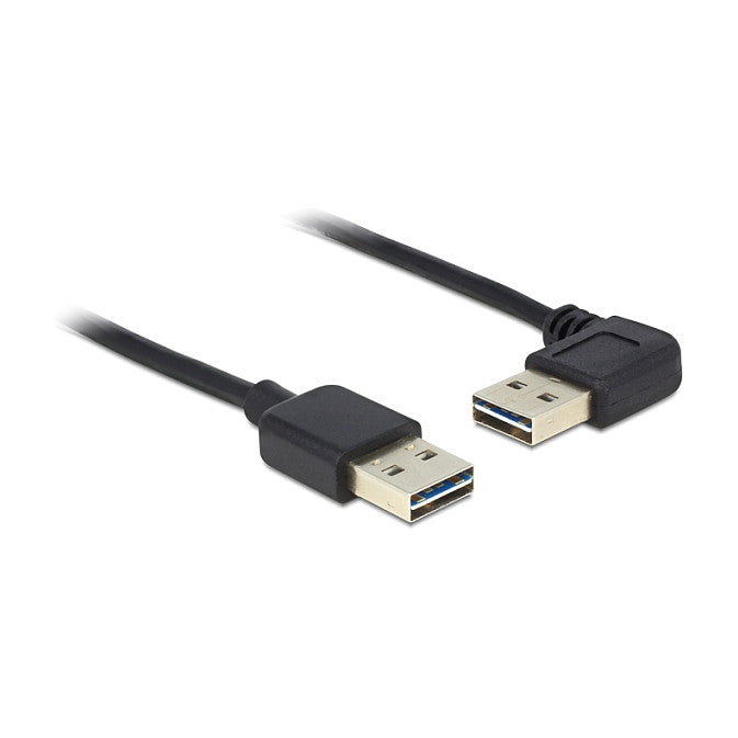 DELOCK Kabel EASY-USB 2.0 Typ-A Stecker > EASY-USB 2.0 Typ-A Stecker gewinkelt links / rechts 0.5 m
