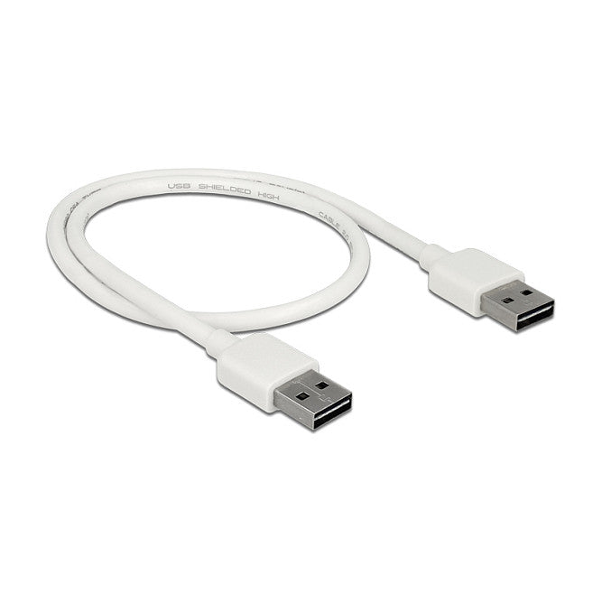 Kabel EASY-USB 2.0 Typ-A Stecker > EASY-USB 2.0 Typ-A Stecker 0,5 m weiß