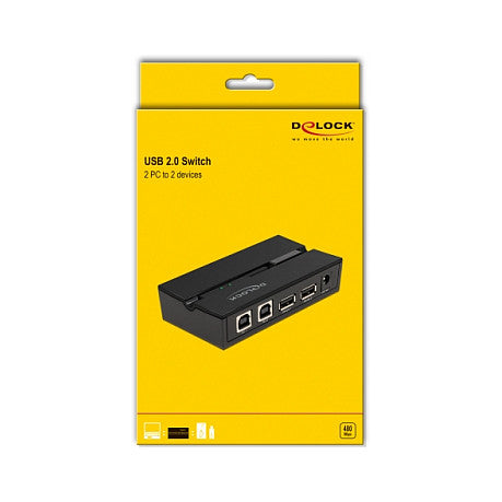 DELOCK USB 2.0 Switch fr 2 PC an 2 Gerte