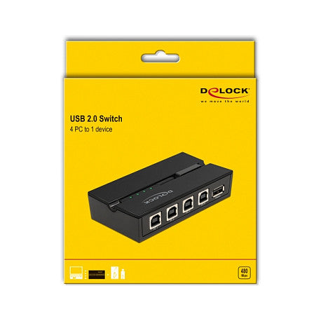 DELOCK USB 2.0 Switch für 4 PC an 1 Gerät