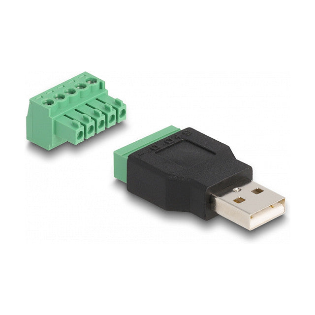 DELOCK USB 2.0 Typ-A St. zu Terminalblock Adapter 2-teilig