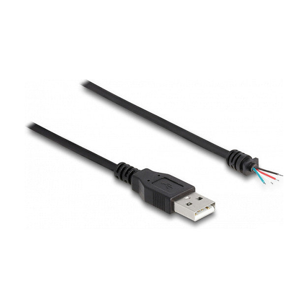 Kabel USB 2.0 Typ-A Stecker zu 4 x offene Kabelenden 1 m schwarz
